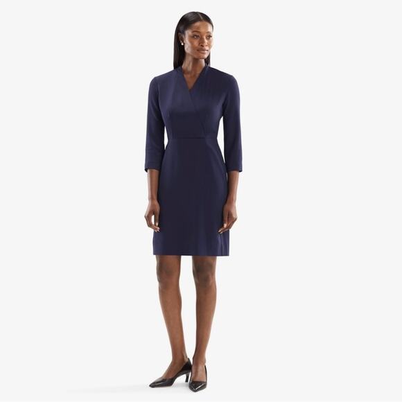 MM Lafleur Niko Dress Dark Blue
Sheath Faux Wrap Knee Length, Size 4 - Picture 9 of 14